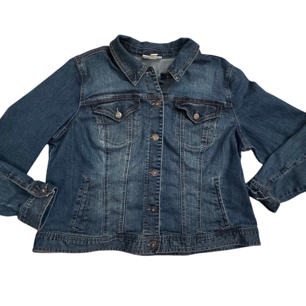 Style & Co Denim Jacket Women’s 18W Blue Jean Coat Plus Size